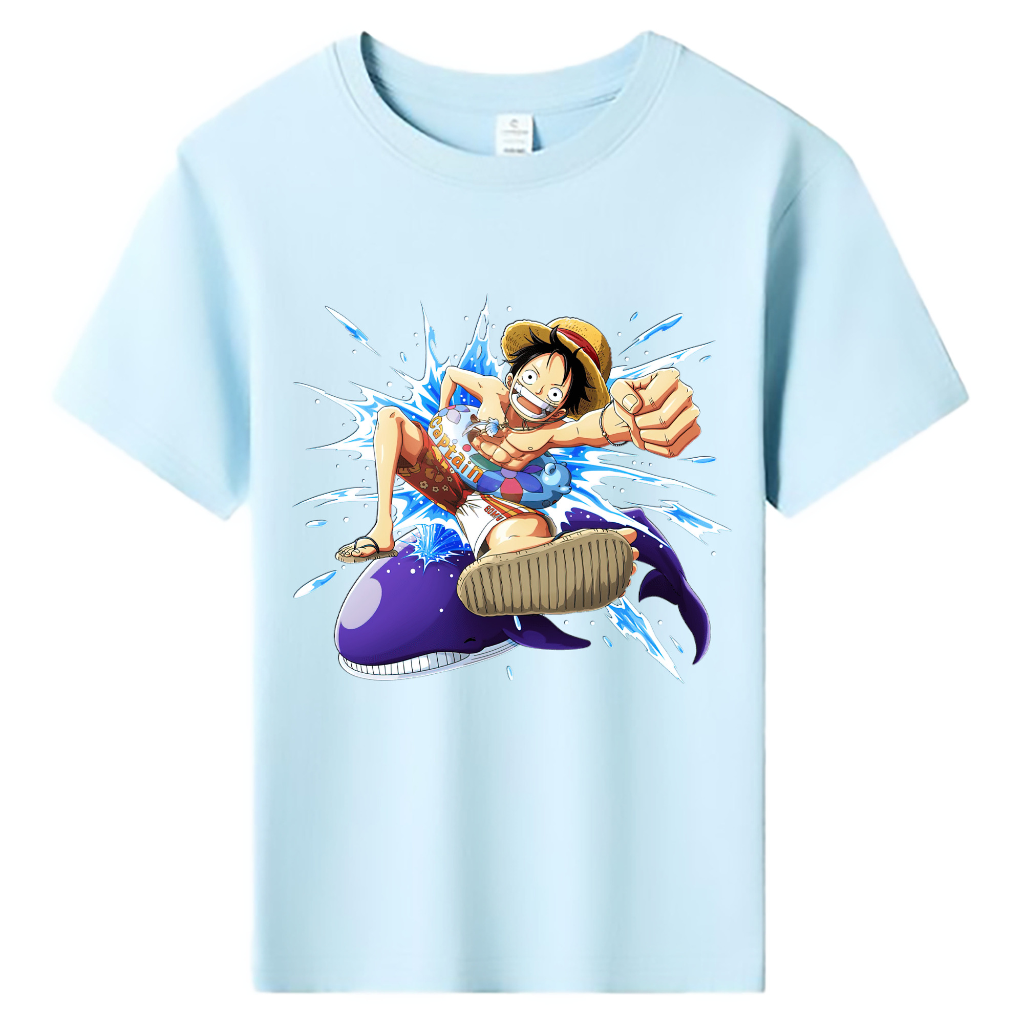 ワンピース モンキー・D・ルフィ ONE PIECE Monkey D. Luffy 綿100％キッズTシャツ（フロントプリント）